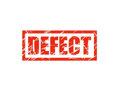 Kırmızı lastik damgası kusur işareti, vektör çizim ile