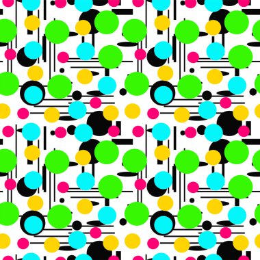 noktalar ve çizgiler, vektör çizim ile Dikişsiz soyut desen