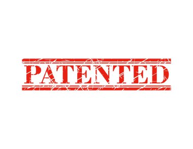 Kırmızı lastik damgası patentli işareti, vektör çizim ile