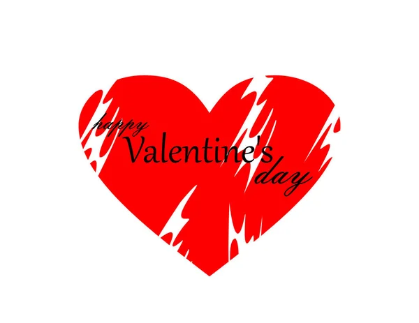 Šťastný Valentýn Přání Srdcem Vektorové Ilustrace — Stockový vektor