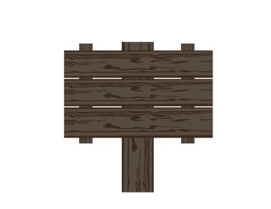 boş rustik ahşap tabela, vektör çizim