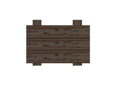 boş rustik ahşap tabela, vektör çizim