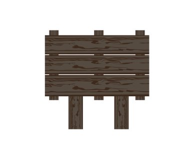 boş rustik ahşap tabela, vektör çizim