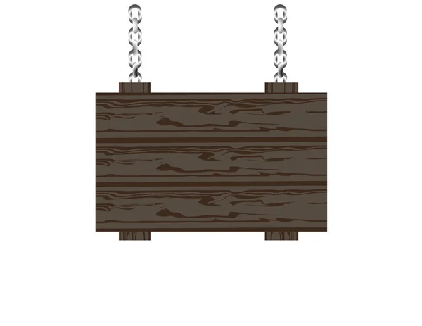 空白质朴木制标牌挂在链子上 向量例证 — 图库矢量图片
