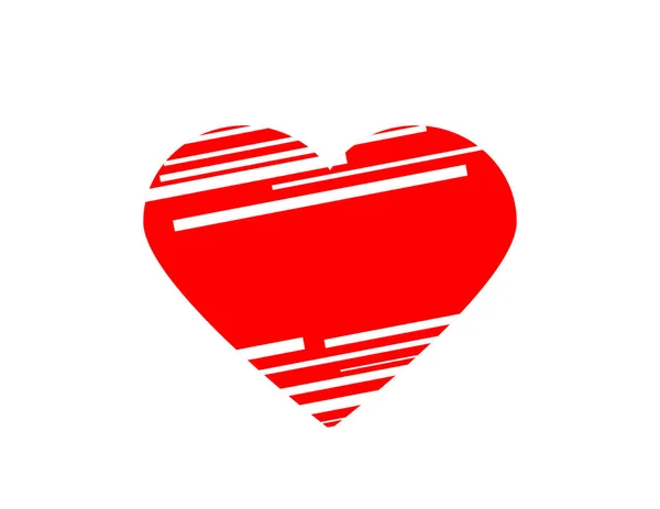 Simple Icon Red Heart Lines Valentines Day Vector Illustration — Stock Vector