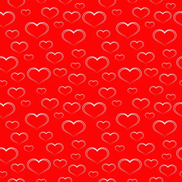 Coeur Rouge Motif Sans Couture — Image vectorielle