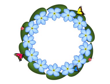 Unutma çiçekli çerçeve