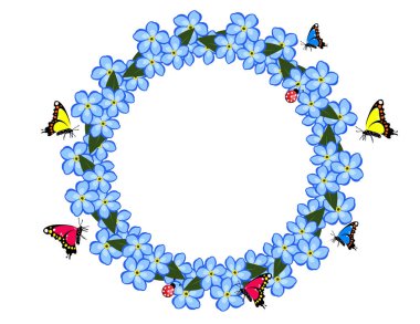 Unutma çiçekli çerçeve