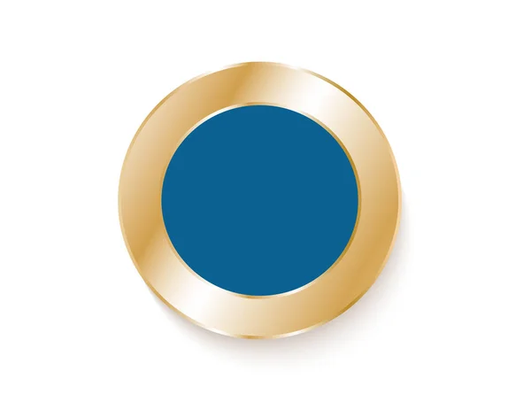 Pegatina Oro Aislado Azul — Archivo Imágenes Vectoriales