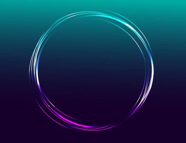 Neon mavi dekor çerçeve