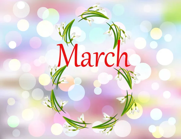 Mart Tebrik Kartı — Stok Vektör