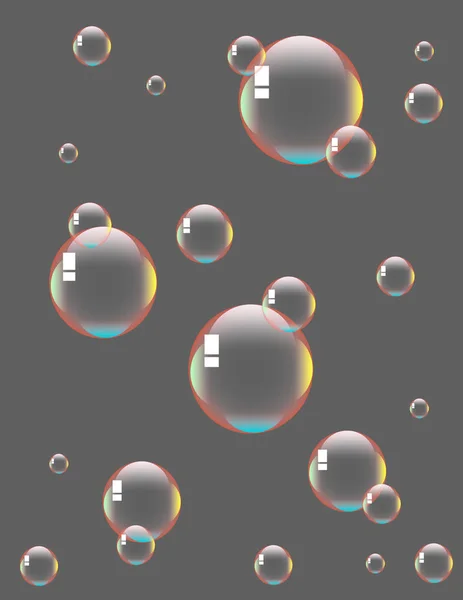 Soap Bubbles Grey Background — Stock Vector