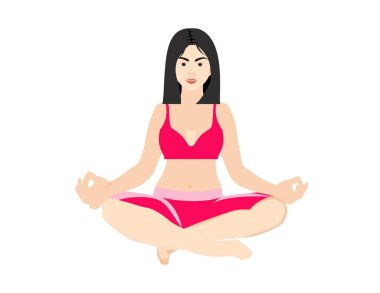 Kız izole Yoga dekor