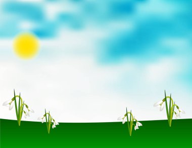 Bahar çiçekleri afiş Merhaba