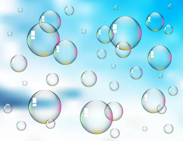 Bulles Savon Sur Fond Ciel — Image vectorielle