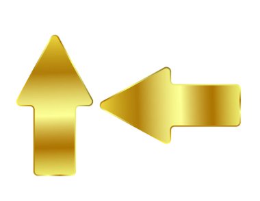 Oklar işaretçiler izole altın