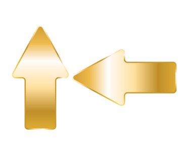 Oklar işaretçiler izole altın