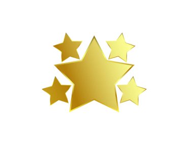 Beş yıldız izole dekor