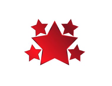 Beş yıldız izole dekor