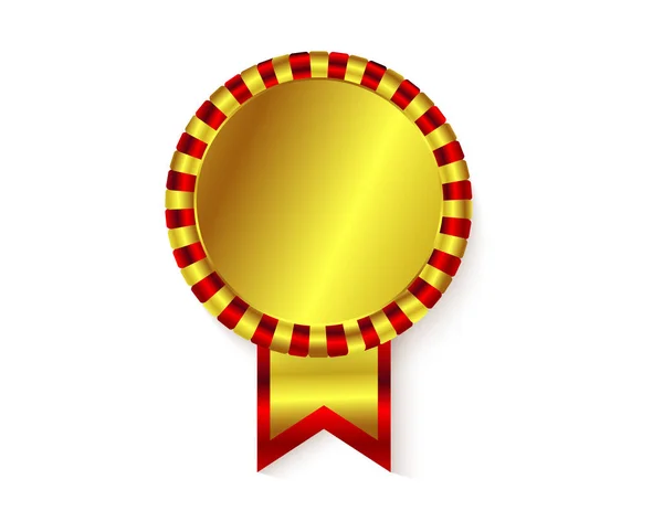 Medalla Roja Oro Aislada — Vector de stock