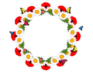 Kelebekler bahar çerçeve çiçek