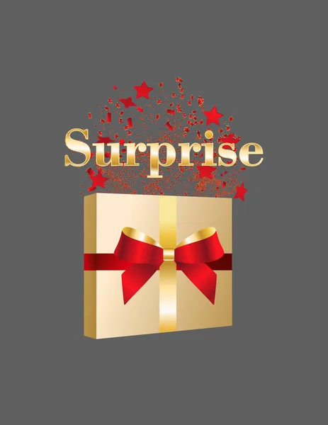 Gift Box Niespodzianka Wystrój — Wektor stockowy