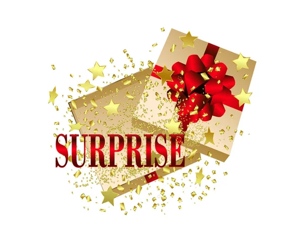 Gift Box Open Surprise — Stock Vector