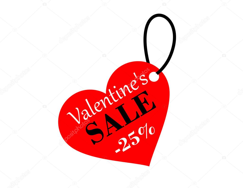 Sale Valentine's heart -25%