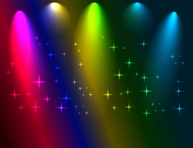 Arka plan sahne ile farklı renk ışık