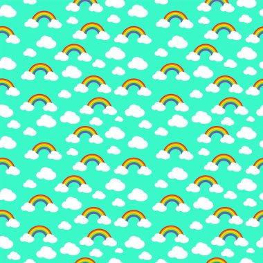 Bulutlar gökkuşağı Seamless modeli