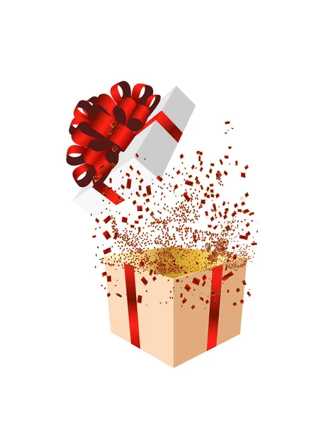 Caja Regalo Parte Superior Día San Valentín — Vector de stock