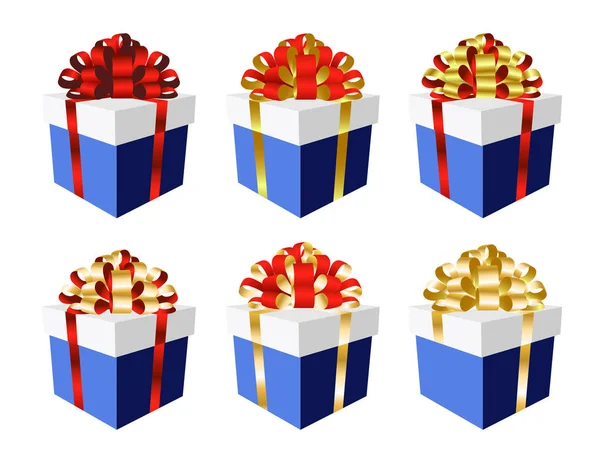 Gift Boxes Bows — Stock Vector