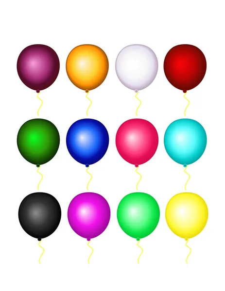 Ballonnen Geïsoleerd Van Andere Kleur — Stockvector