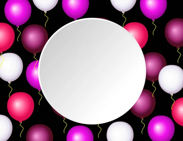 Ballons Différentes Couleurs Cadre — Image vectorielle