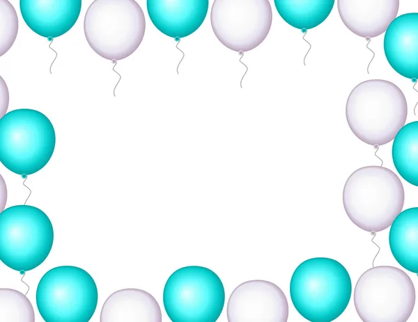 Balonlar Farklı Renk Çerçeve — Stok Vektör