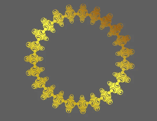 Rámeček Ornament Zlato Samostatný — Stockový vektor