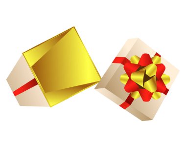 İzole hediye kutusu açık