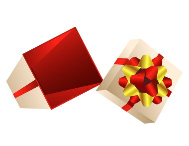 İzole hediye kutusu açık