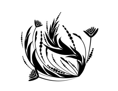 Desen çiçek siyah dekor