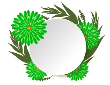 Etiket çiçeklerle yuvarlak