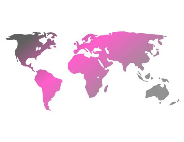 Beyaz arkaplanda dünya haritası