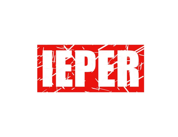 Ieper Red Stamp Decor — Stock Vector