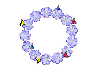 Çuha çiçeği mavi çerçeve çiçek