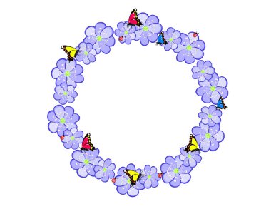 Çuha çiçeği mavi çerçeve çiçek