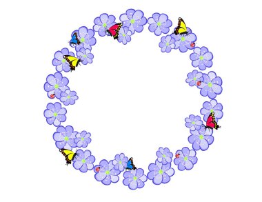 Çuha çiçeği mavi çerçeve çiçek