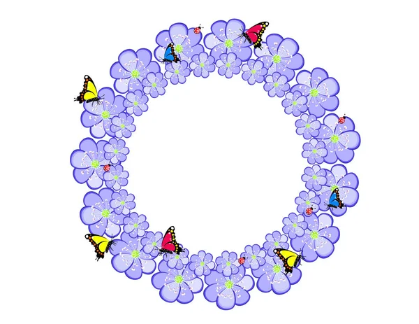 Çuha çiçeği mavi çerçeve çiçek