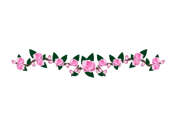 Våren Gren Med Blommor Inredning — Stock vektor