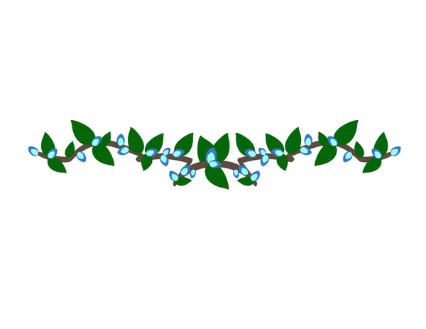 Branche Printemps Avec Décor Fleurs — Image vectorielle
