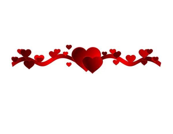 Καρδιές Κορδέλα Διακόσμηση — Διανυσματικό Αρχείο