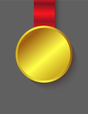 Kırmızı altın madalya izole dekor